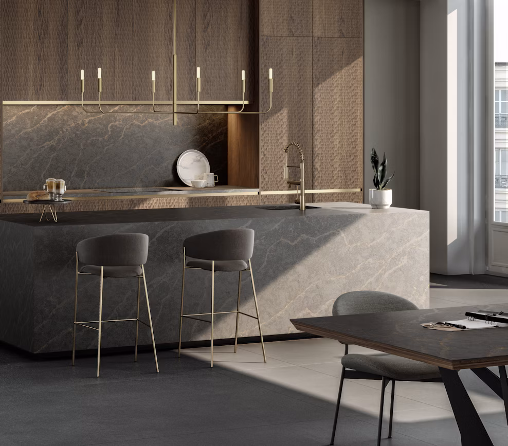 Cocina con encimera de cuarzo